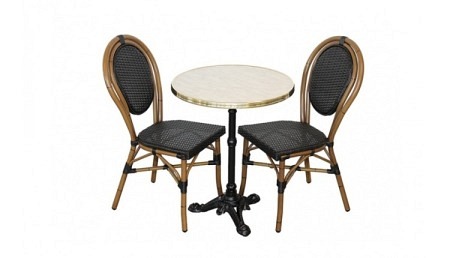 Bistro Set - Bistrotisch rund 60 cm mit 2 Stühlen